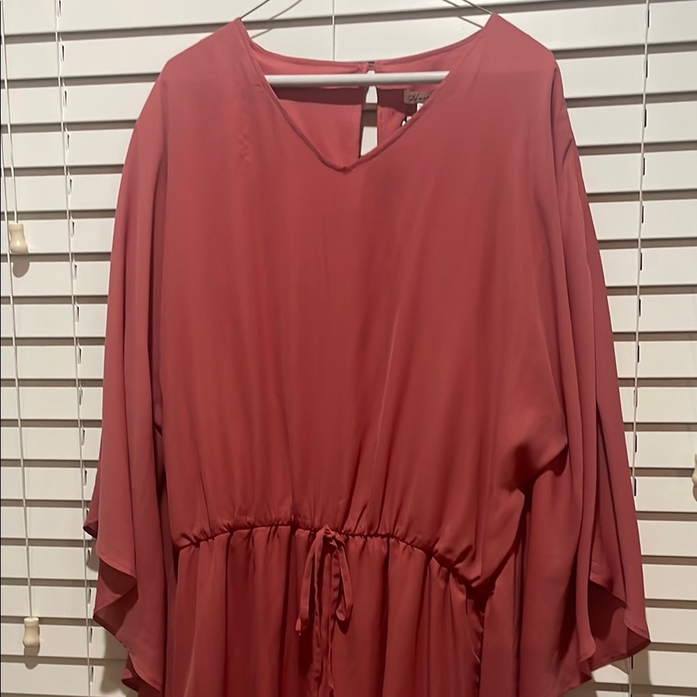 Flowy Pink Romper with Tie Waist